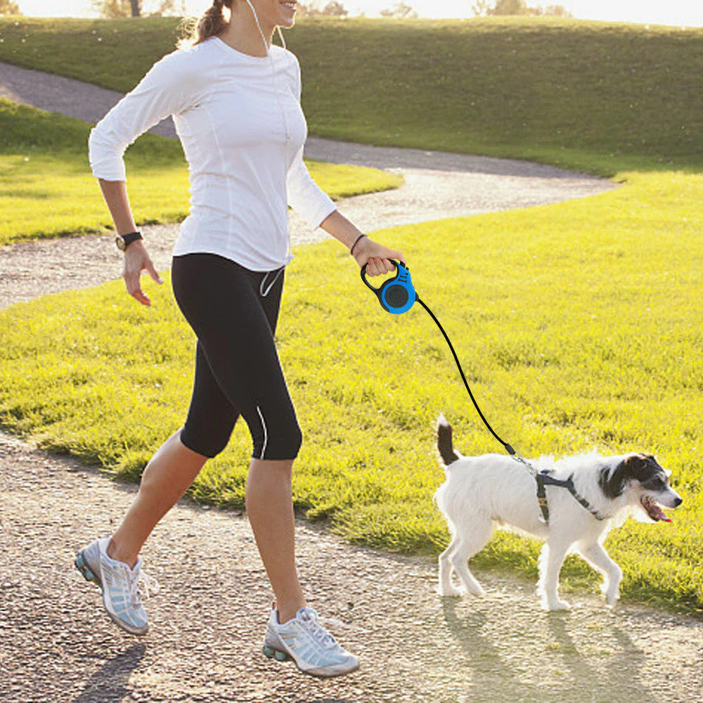 16.5FT Automatic Retractable Dog Leash with Pet Collar - Hands-Free Walking Lead - Free Shipping in the US