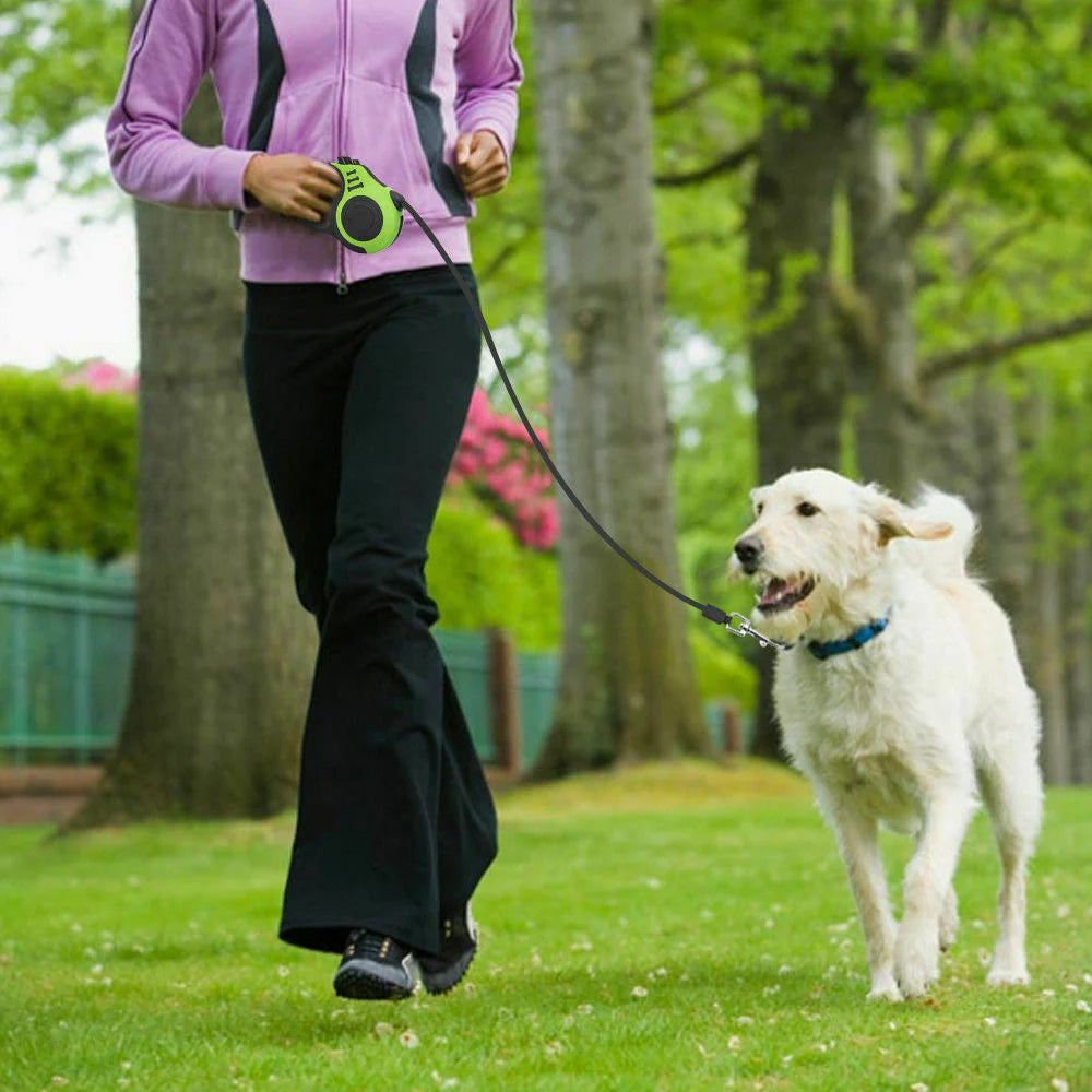 16.5FT Automatic Retractable Dog Leash with Pet Collar - Hands-Free Walking Lead - Free Shipping in the US