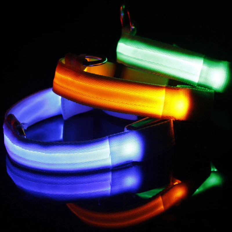 LED Adjustable Dog Collar with Blinking Light for Enhanced Pet Safety - Waterproof Design