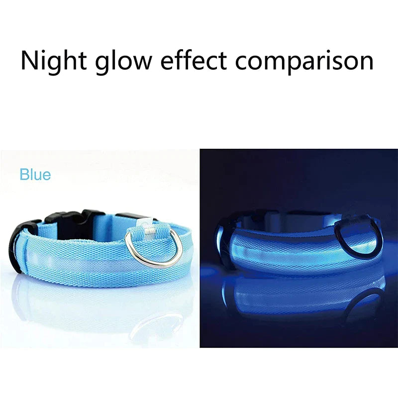 LED Adjustable Dog Collar with Blinking Light for Enhanced Pet Safety - Waterproof Design