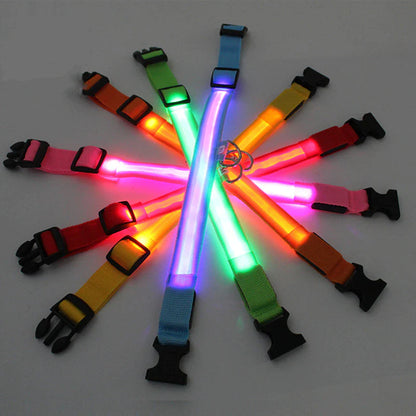 LED Adjustable Dog Collar with Blinking Light for Enhanced Pet Safety - Waterproof Design